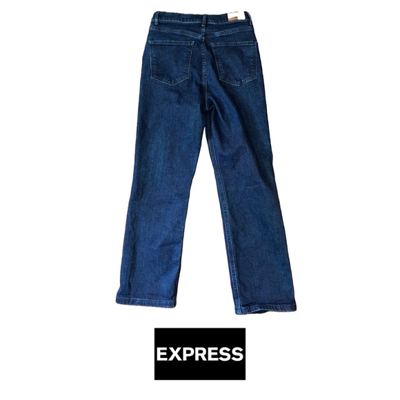 Express | Women’s Dark Denim | Stretch High Rise Straight Jeans | Size 6 - Picture 4 of 4